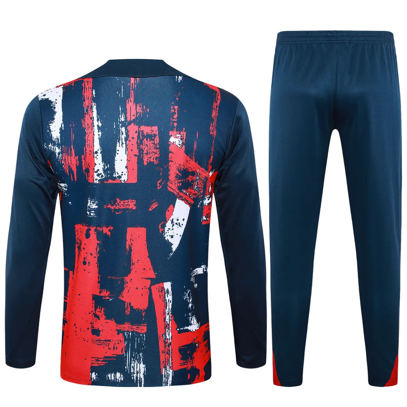 Conjunto Agasalho Treino PSG 24/25 - Azul e Vermelho