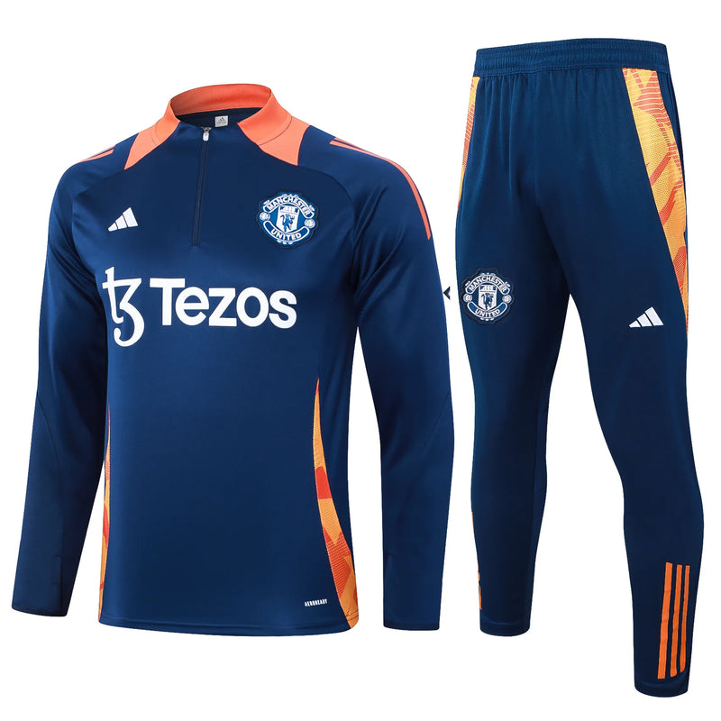 Conjunto Agasalho Treino Manchester United 24/25 - Azul Escuro