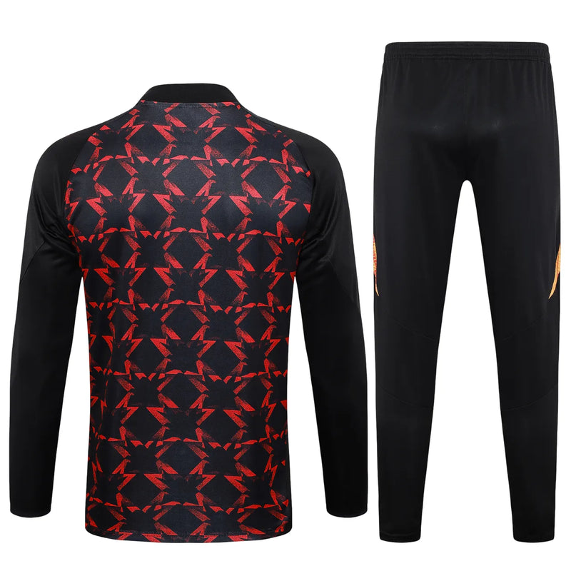 Conjunto Agasalho Treino Manchester United 24/25 - Vermelho e Preto