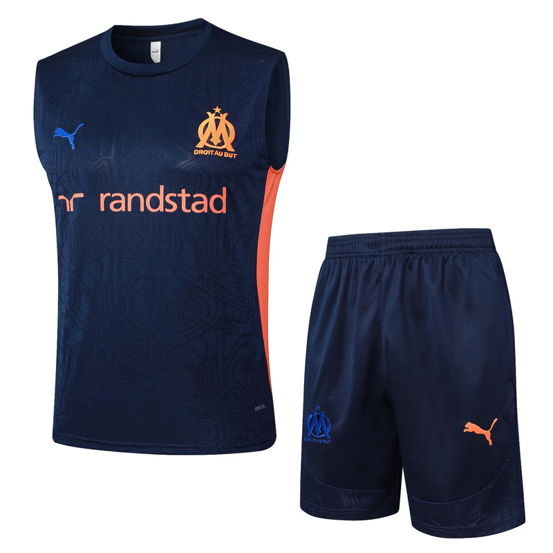 Conjunto Olympique de Marseille Treino Regata 24/25 - Azul Escuro