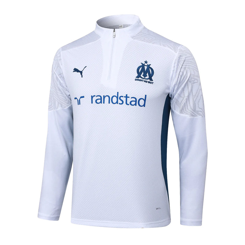 Conjunto Agasalho Treino Olympique de Marseille 24/25 - Branco