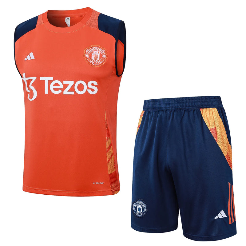 Conjunto Manchester United Treino Regata 24/25 - Laranja