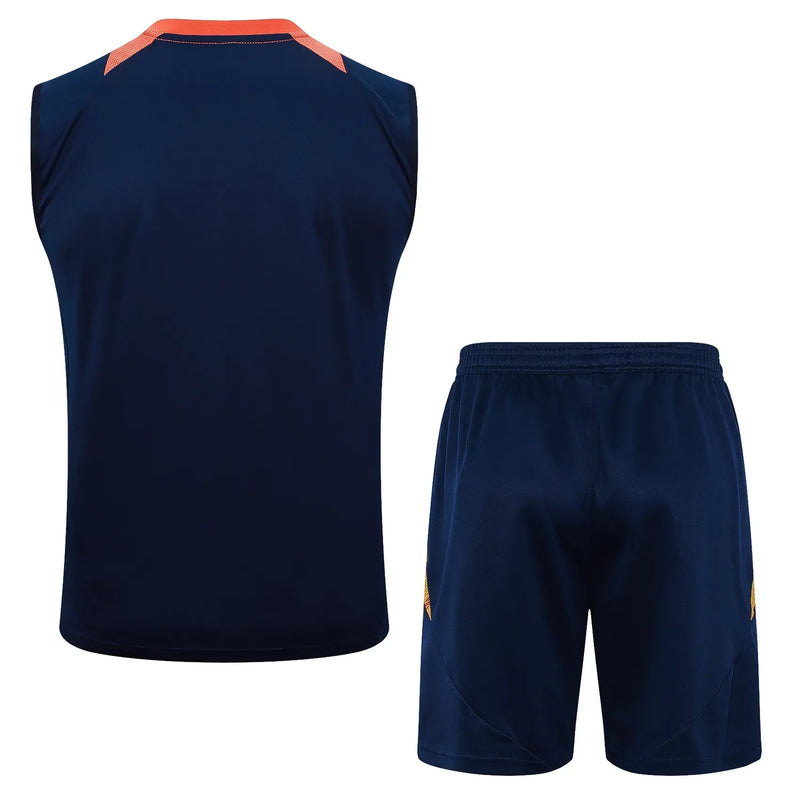 Conjunto Manchester United Treino Regata 24/25 - Azul Escuro
