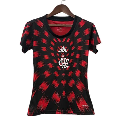 Camisa CRF Feminina Pré Jogo 25/26 - Preto e Vermelho