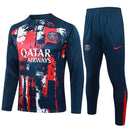 Conjunto Agasalho Treino PSG 24/25 - Azul e Vermelho