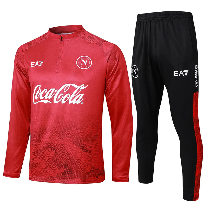 Conjunto Agasalho Treino Napoli 24/25 - Vermelho
