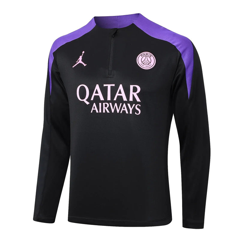 Conjunto Agasalho Treino PSG 24/25 - Preto e Roxo