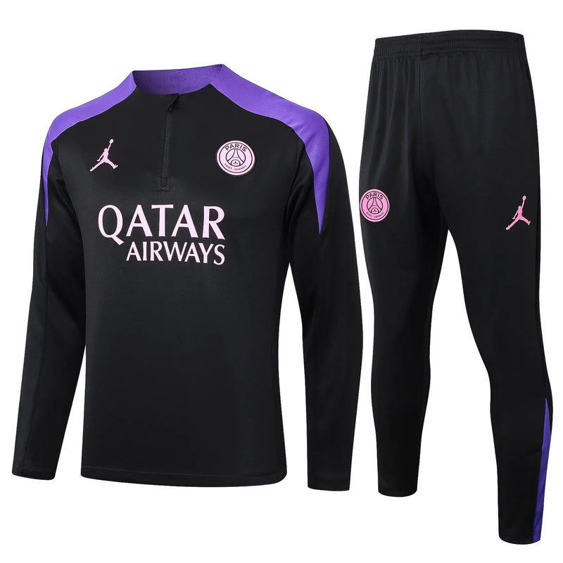 Conjunto Agasalho Treino PSG 24/25 - Preto e Roxo