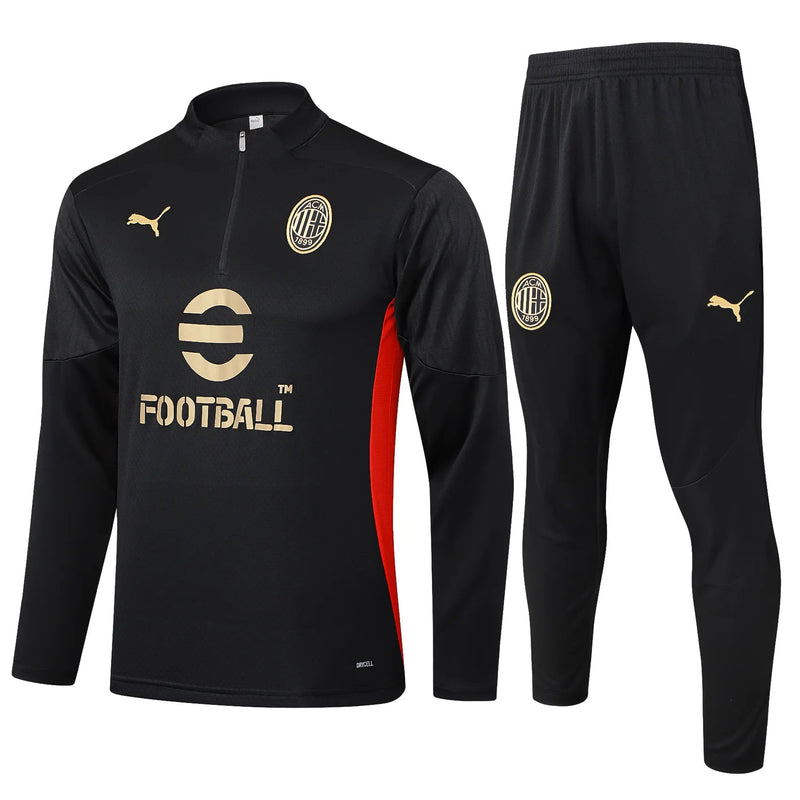 Conjunto Agasalho Treino Milan 24/25 - Preto