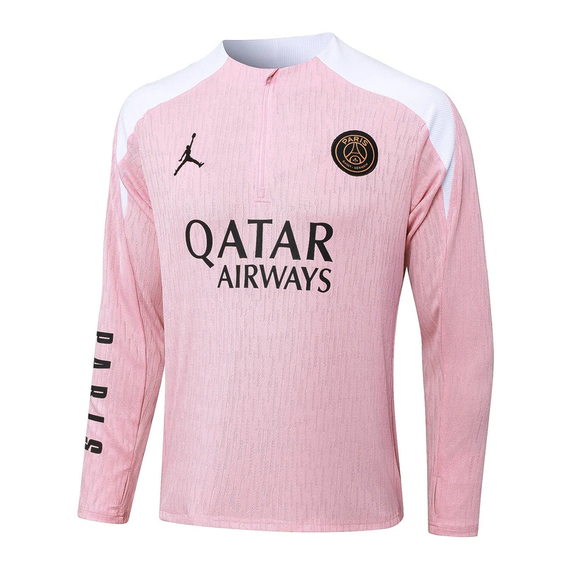 Conjunto Agasalho Treino PSG 24/25 - Rosa e Branco