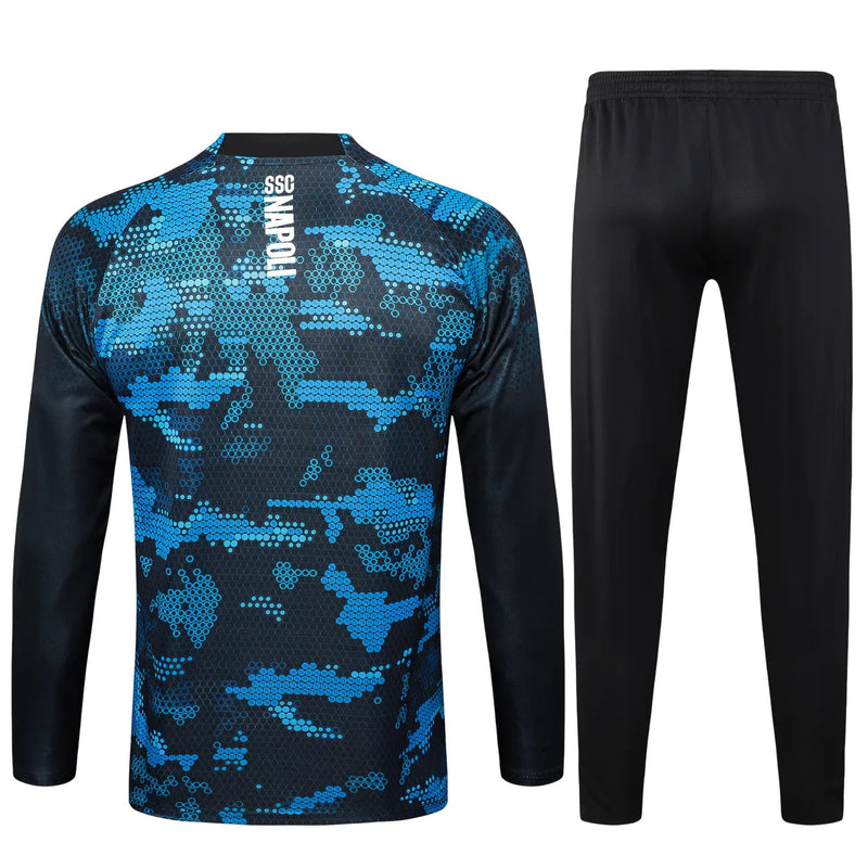Conjunto Agasalho Treino Napoli 24/25 - Azul e Preto